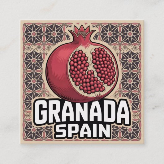 Granada Spanje Granaatappel Sticker Informatiekaartje (Voorkant)
