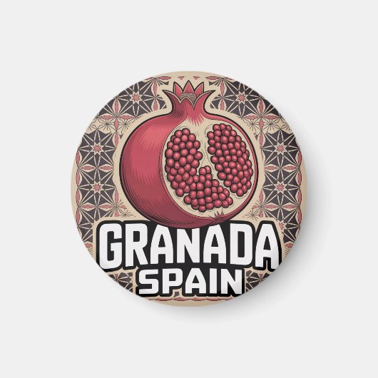 Granada Spanje Granaatappel Sticker Magneet (Voorkant)