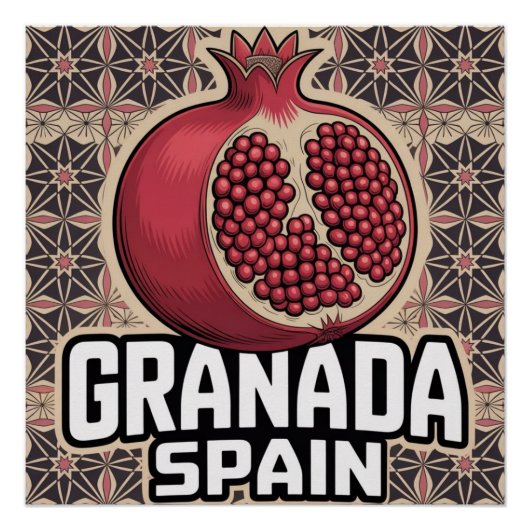 Granada Spanje Granaatappel Sticker Perfect Poster (Voorkant)