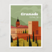 Granada Spanje Illustratie reis Briefkaart (Voorkant)