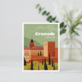 Granada Spanje Illustratie reis Briefkaart (Staand voorkant)