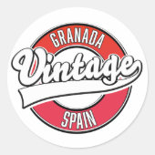Granada (Spanje) logo van stijl Ronde Sticker (Voorkant)