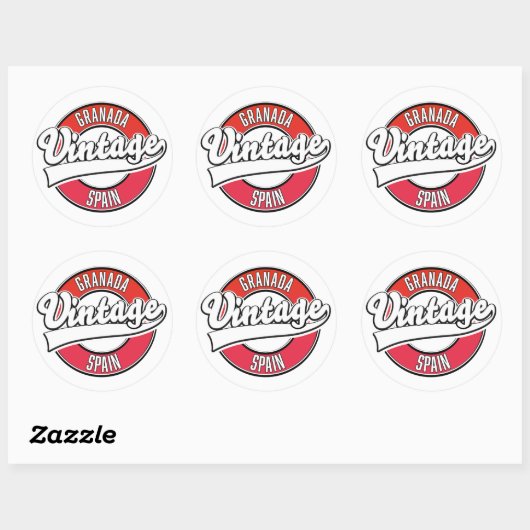 Granada (Spanje) logo van stijl Ronde Sticker (Vel)