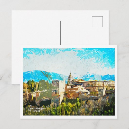 Granada Spanje Prachtig olieverflandschap Briefkaart (Voorkant / Achterkant)