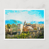 Granada Spanje Prachtig olieverflandschap Briefkaart (Voorkant)