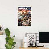 Granada Spanje Reis uit het verleden Poster (Thuiskantoor)