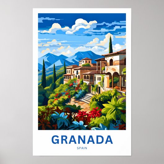 Granada Spanje Reisprint Poster (Voorkant)