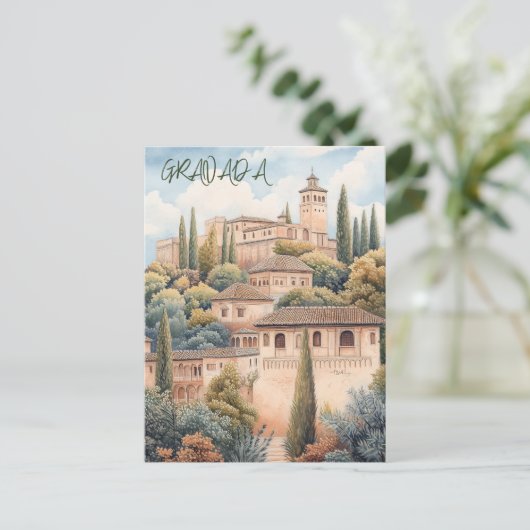 Granada Spanje Reizen Briefkaart (Staand voorkant)