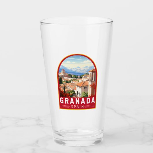 Granada Spanje Reizen Kunst Vintage Glas (Voorkant)