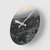 Granada, Spanje Uitzicht foto ronde (medium) wandk Klok (Hoek)