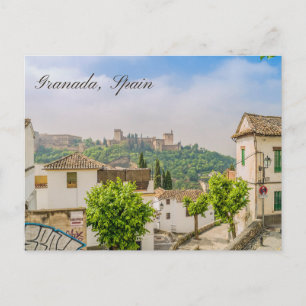 Granada, Spanje uitzicht op historische Alhambra Briefkaart