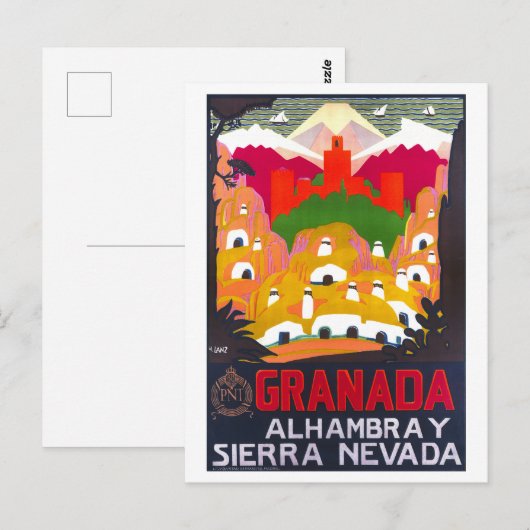  Granada Travel Poster Briefkaart (Voorkant / Achterkant)