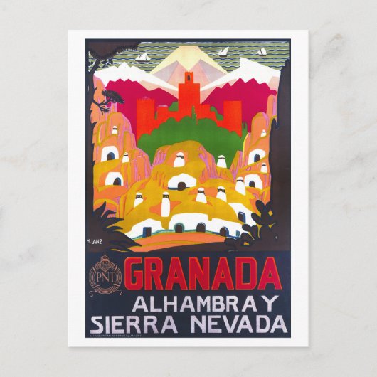  Granada Travel Poster Briefkaart (Voorkant)