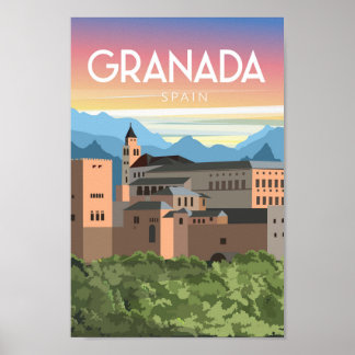 Granada vintage poster voor het reizen