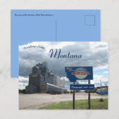 Granary bij de Montana State Line in Montana Briefkaart (Voorkant / Achterkant)