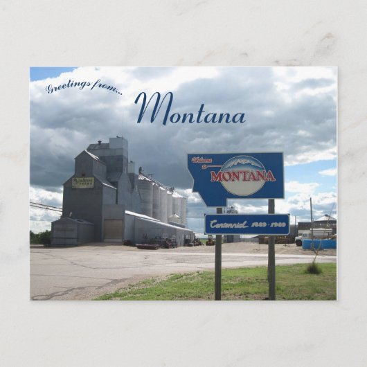 Granary bij de Montana State Line in Montana Briefkaart (Voorkant)