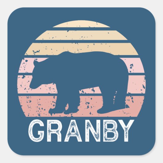 Granby Colorado Retro Beer Vierkante Sticker (Voorkant)