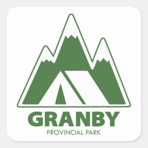 Granby Provincial Park bergkampen Vierkante Sticker