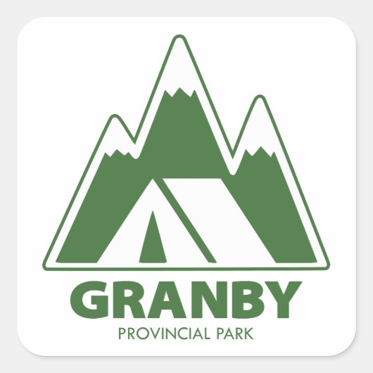Granby Provincial Park bergkampen Vierkante Sticker (Voorkant)