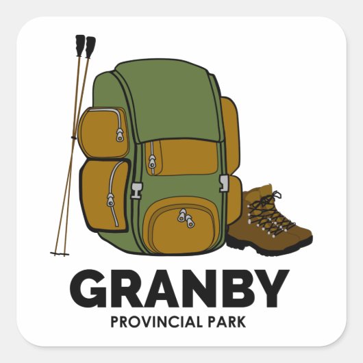 Granby Provincial Park rugzak Vierkante Sticker (Voorkant)