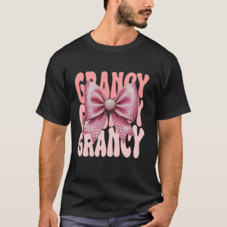 Grancy Coquette Bow Roze Schattigee Oma Moederdag T-shirt