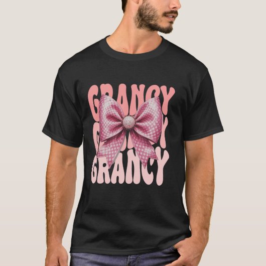 Grancy Coquette Bow Roze Schattigee Oma Moederdag T-shirt (Voorkant)