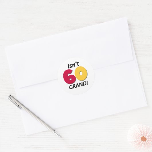 Grand 60th Birthday Ronde Sticker (Envelop)
