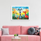 "Grand Adventure of Spots & Stripes" Canvas Afdruk (Insitu (Woonkamer))