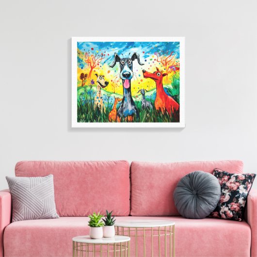 "Grand Adventure of Spots & Stripes" Canvas Afdruk (Insitu (Woonkamer))