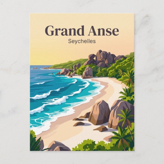 Grand Anse Seychellen Briefkaart (Voorkant)