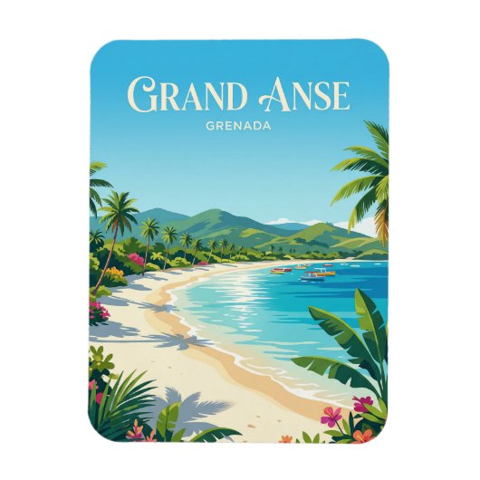 Grand Anse-strand Grenada Magneet (Verticaal)