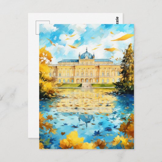 Grand Austrian Palace Reflected in an Autumn Lake  Briefkaart (Voorkant / Achterkant)