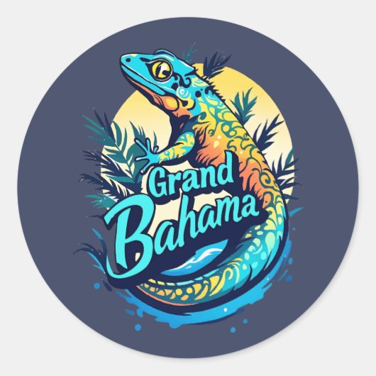Grand Bahama Caribbean Gecko Ronde Sticker (Voorkant)