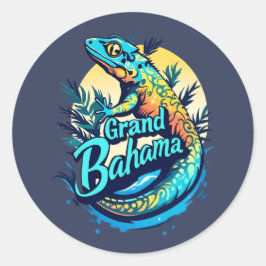 Grand Bahama Caribbean Gecko Ronde Sticker