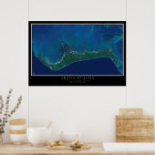 Grand Bahama-eiland van de ruimtesatellietkaart Poster (Keuken)