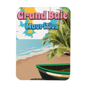 Grand Baie Mauritius poster van vintage. Magneet