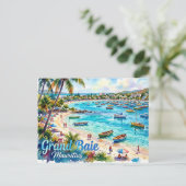 Grand Baie Openbaar Strand Mauritius Briefkaart (Staand voorkant)