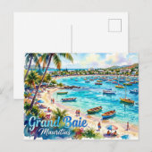 Grand Baie Openbaar Strand Mauritius Briefkaart (Voorkant / Achterkant)