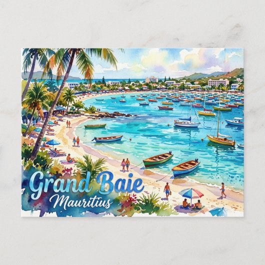 Grand Baie Openbaar Strand Mauritius Briefkaart (Voorkant)
