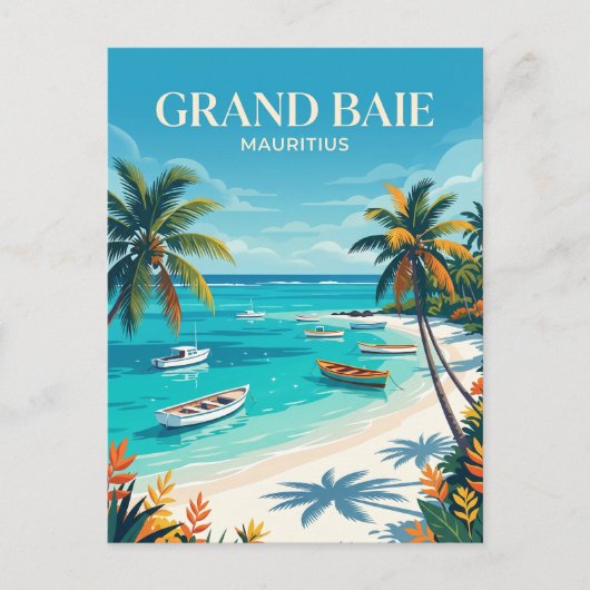 Grand Baie Openbaar Strand Mauritius Briefkaart (Voorkant)