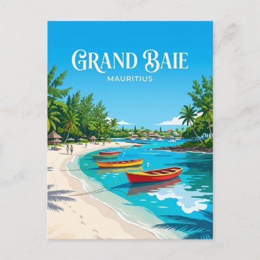 Grand Baie Openbaar Strand Mauritius Briefkaart (Voorkant)