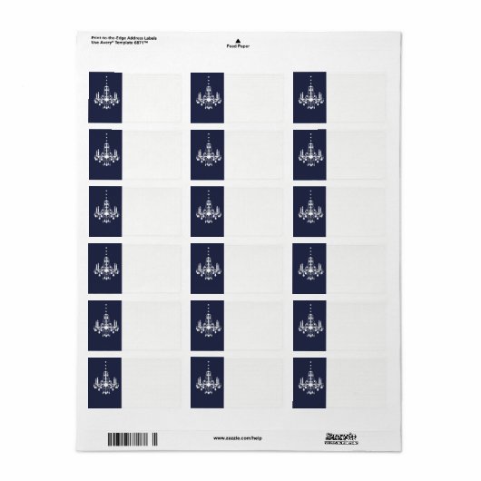 Grand Ballroom Adres Label in blauw (Full Sheet)