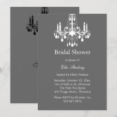 Grand Ballroom Bridal Shower Invitation (grijs) Kaart (Voorkant / Achterkant)