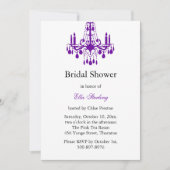 Grand Ballroom Bridal Shower Invitation (paars) Kaart (Voorkant)