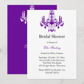 Grand Ballroom Bridal Shower Invitation (paars) Kaart (Voorkant / Achterkant)