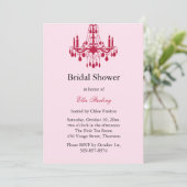 Grand Ballroom Bridal Shower Invitation (rood) Kaart (Staand voorkant)