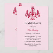 Grand Ballroom Bridal Shower Invitation (rood) Kaart (Voorkant / Achterkant)