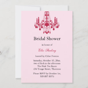 Grand Ballroom Bridal Shower Invitation (rood) Kaart
