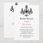 Grand Ballroom Bridal Shower Invitation (wit) Kaart (Voorkant / Achterkant)