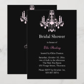 Grand Ballroom Bridal Shower Invitation (zwart) Kaart (Voorkant / Achterkant)